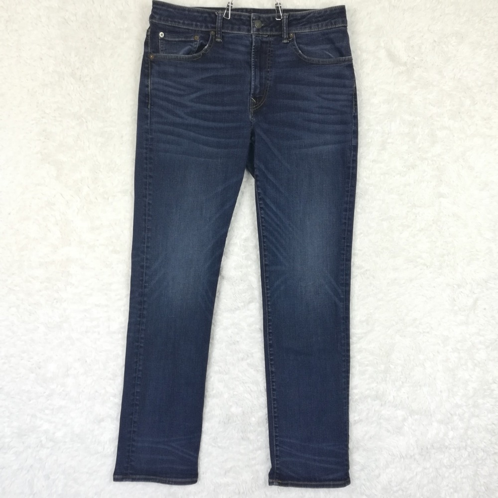 American Eagle Mens Jeans Original Straight Next Level Flex Blue Denim 34x34